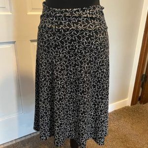 Lularoe Azure Black Star Skirt (Size Small) A-Line Style